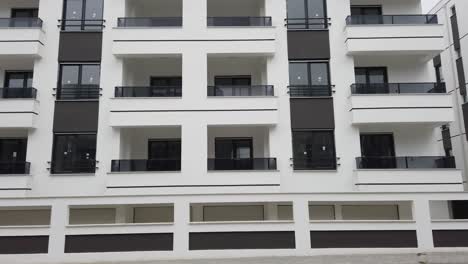 new build white apartments stock video footage