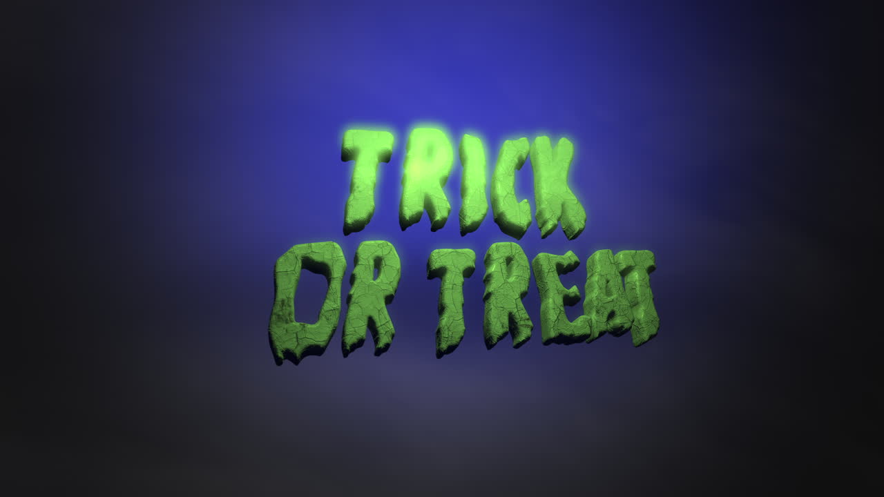 Trick or Treat on dark blue toxic texture