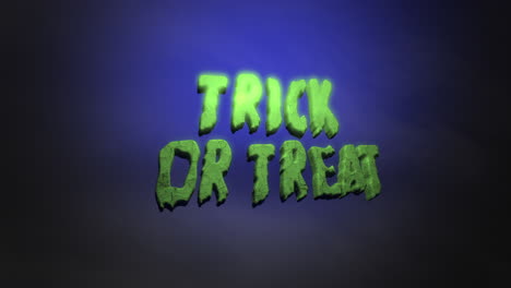 trick or treat on dark blue toxic texture