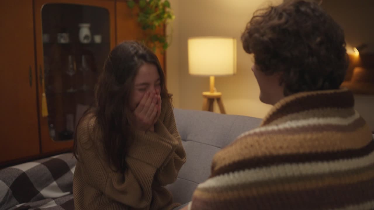 Couple spending time at home