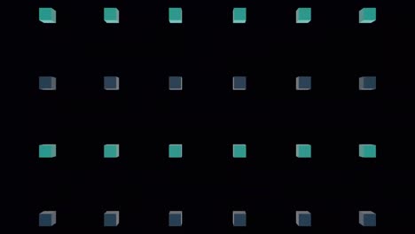 animation of cubes over sparkles on black background