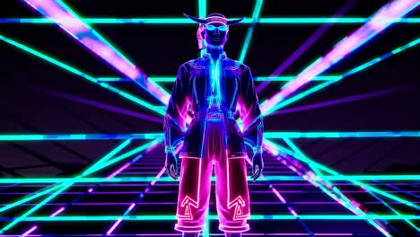 cyberpunk woman in neon lights