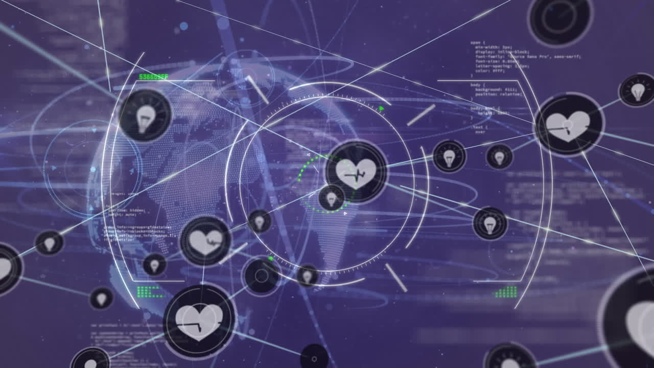 animación del procesamiento de datos a través de una red de conexiones