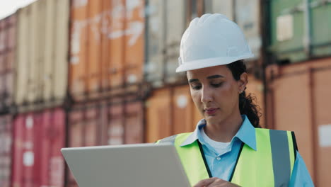 female engineer working at a port