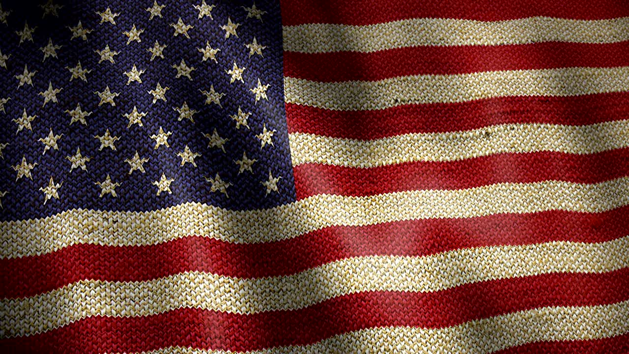 la bandera de burlap de los estados unidos.