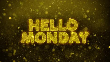 hello monday - golden glitter text