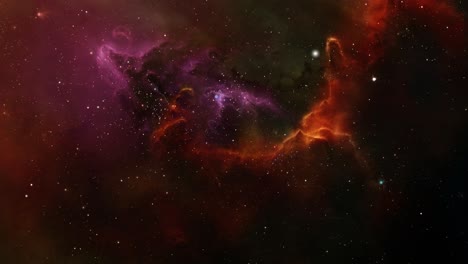 viaje espacial a través de la nebulosa en el espacio exterior