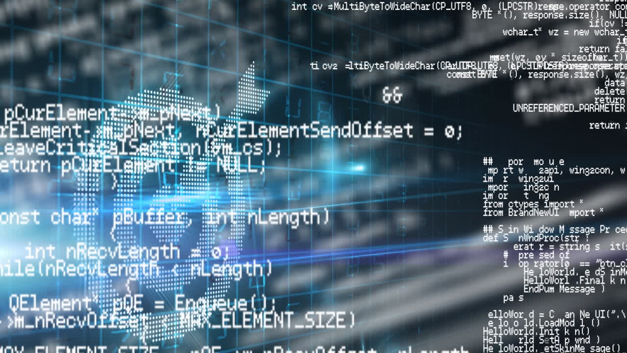 Animation of data processing with arrow in target with glowing grid