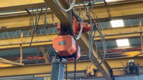 The-driving-motor-on-a-working-overhead-crane