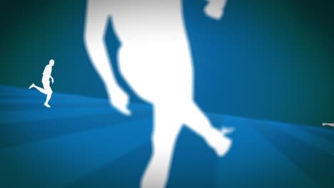 football player people silhouette blue[loop]