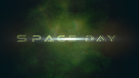 Space-Day-with-flash-of-stars-and-dark-green-cloud-in-galaxy