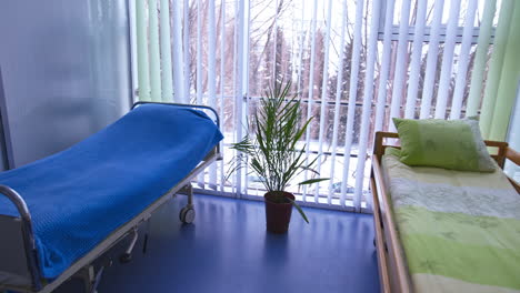 hospital room with beds