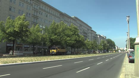 karl-marx-allee with cars in berlin, germany