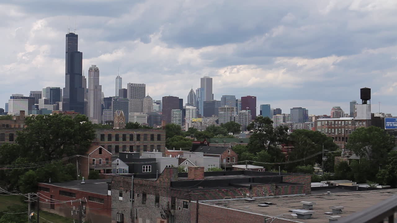 timelapse del horizonte de chicago del paisaje urbano