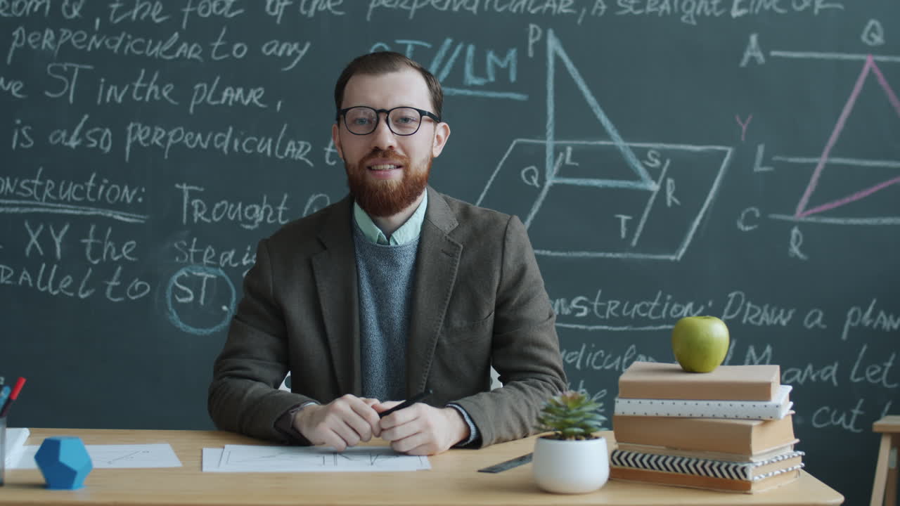 Teacher Explains Geometry in Classroom