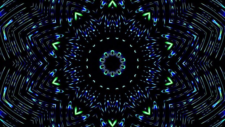 Seamless circle. 4K,bright light that arranges subtle color blue movements with dots waves