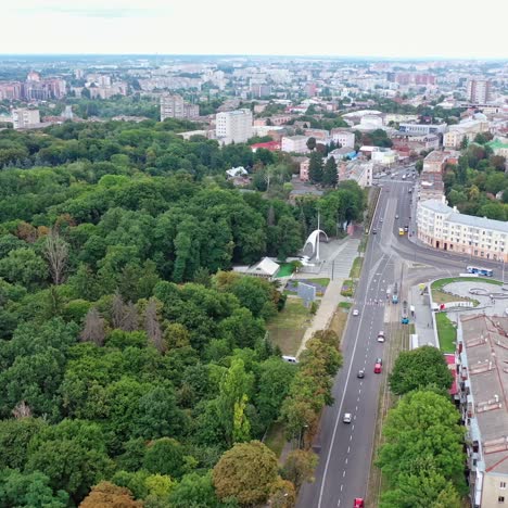 aerial urban green park