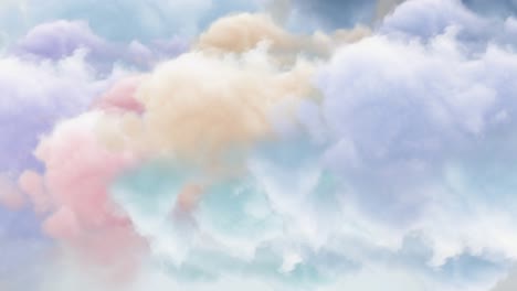 Animation-of-multi-coloured-clouds-moving-on-sky