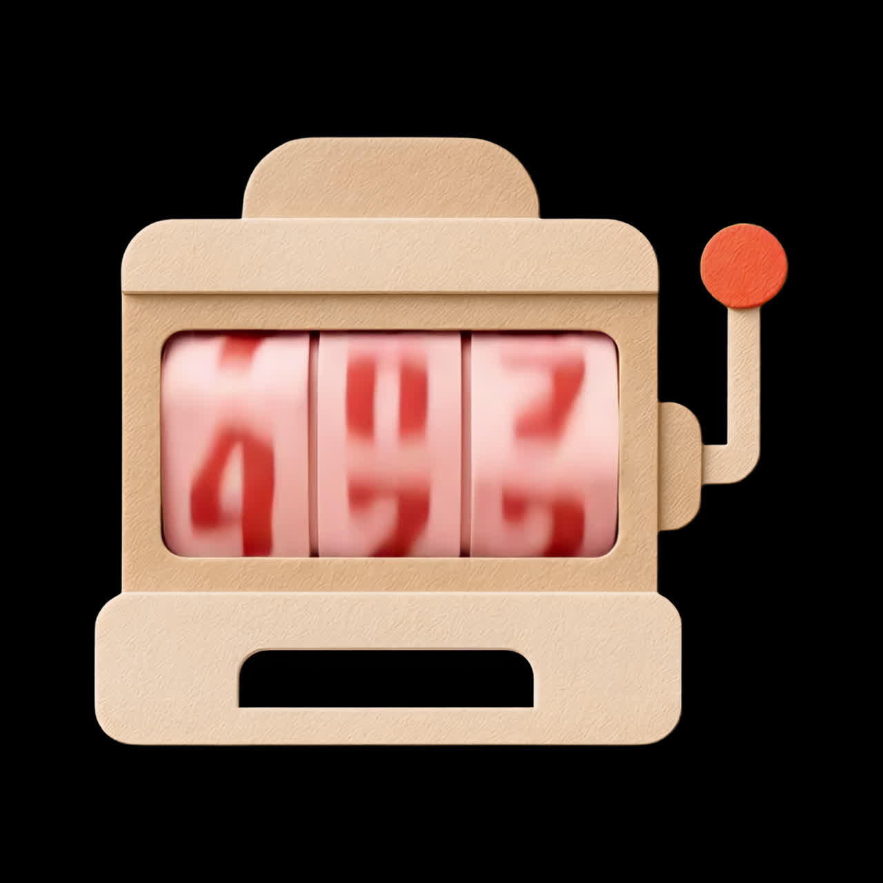 Retro slot machine illustration animation isolated asset, transparent 4K video, alpha channel