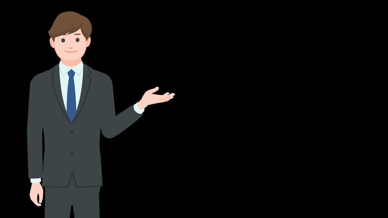 Businessman showing gesture isolated with alpha channel