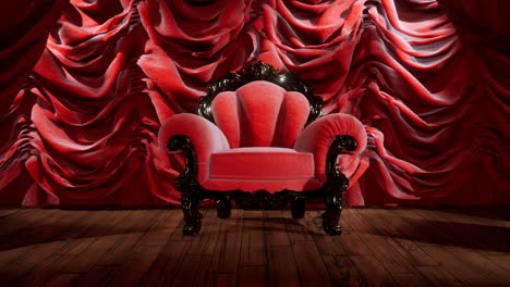 luxurious-theater-curtain-stage-with-chair