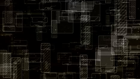 black digital technology squares background.