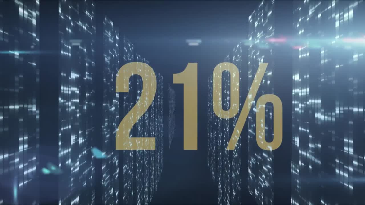 animación del porcentaje sobre las manchas de luz.