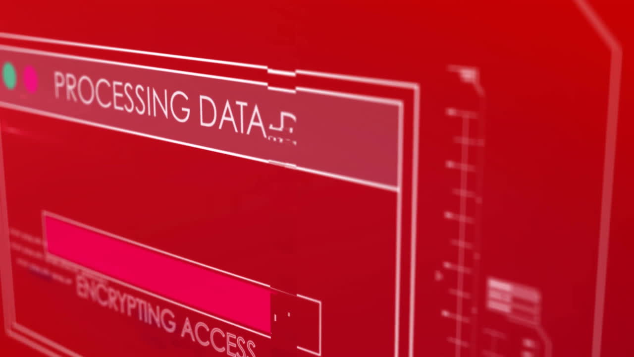 Animation of digital data processing over computer screen