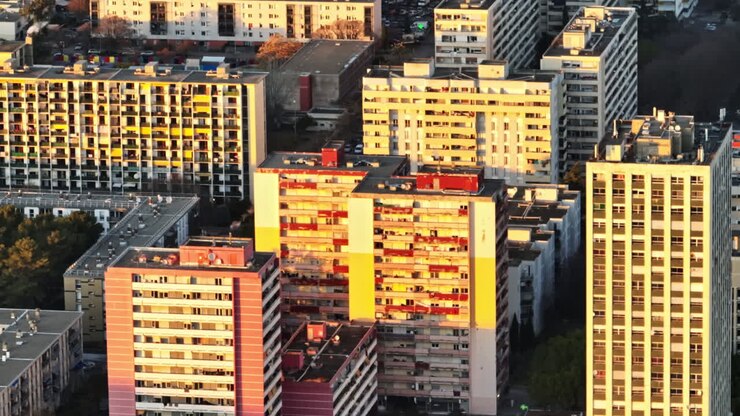 Vista aérea de La Mosson: projetos urbanos e maravilhas residenciais brilham.