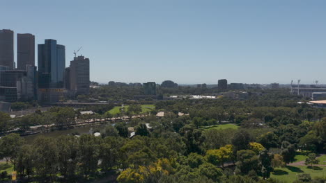 full panorama of melbourne as seen from melbourne art spire