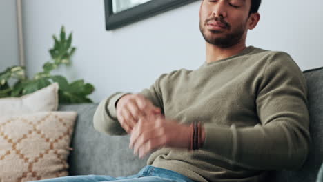 happy, relax and business man on a sofa