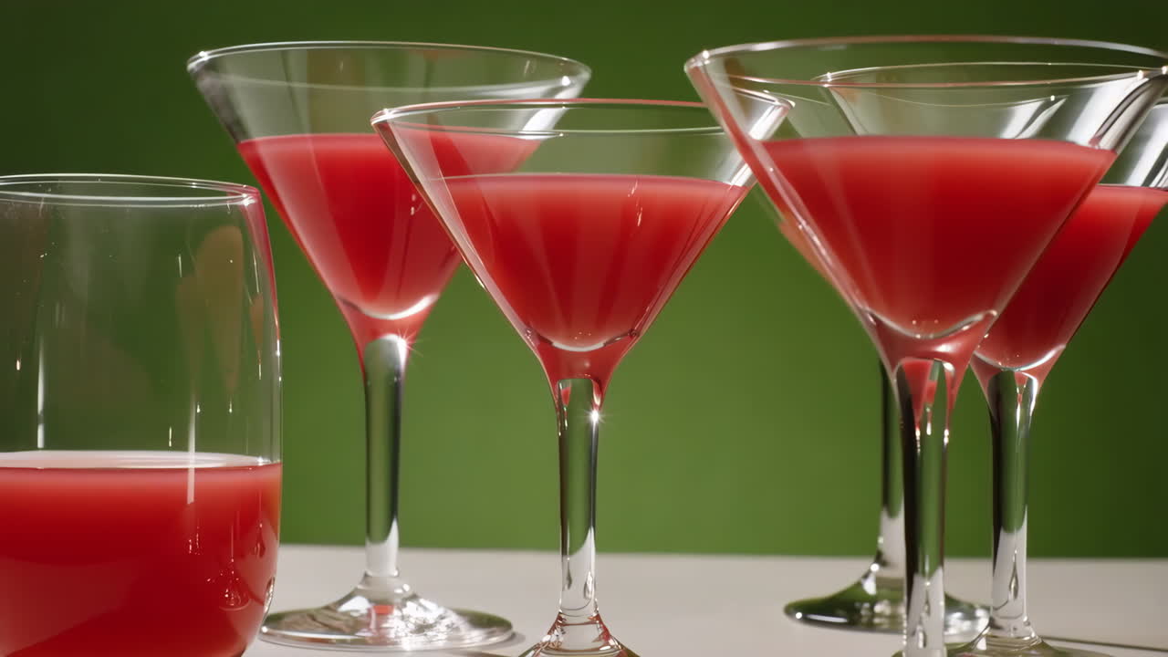 Red Cocktails in Martini Glasses