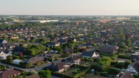 residential area in staffanstorp sweden during sunset