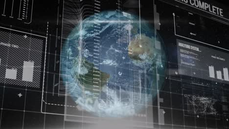 animación del procesamiento de datos financieros en todo el mundo