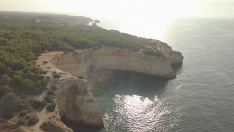 benagil cave in portugal by drone