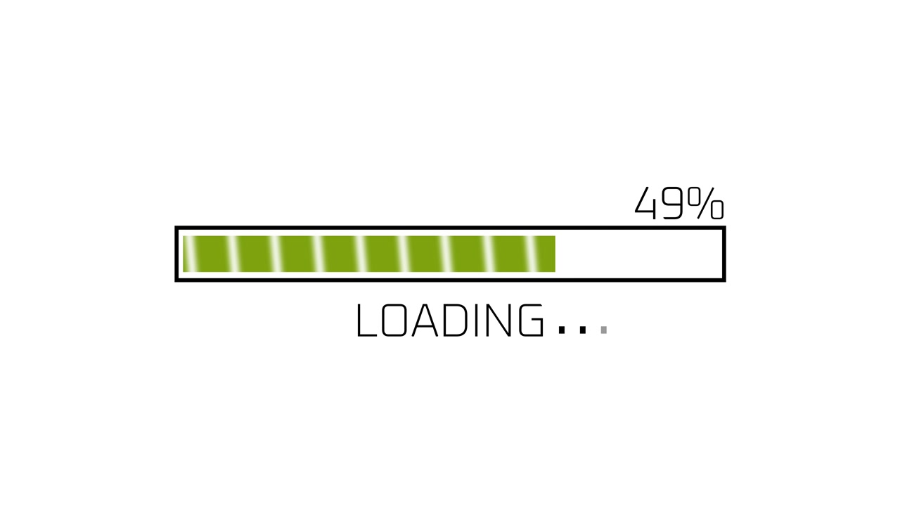 Animated Loading Progress Bar with Percentage on White Background