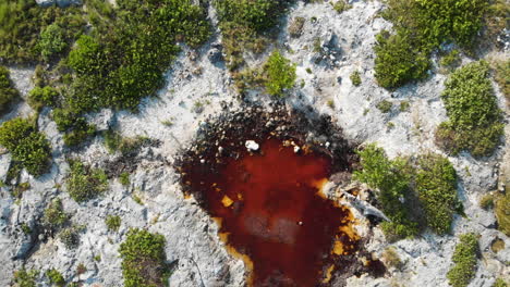 Beautiful-colored-drone-flight-over-ocean-beach-water-in-Mexico