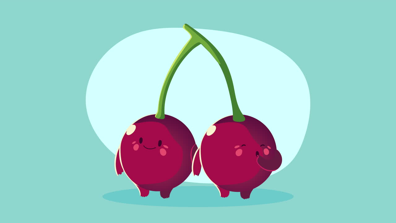 체리 과일 캐릭터 애니메이션