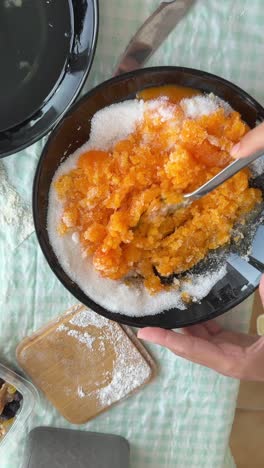 preparing cake ingredients