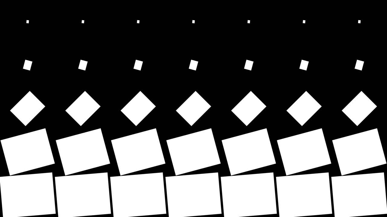 Abstract Animation of Geometric Squares Transitioning on Black and White Background