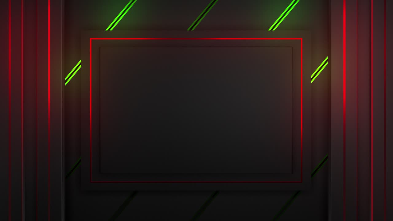 Abstract Geometric Background with Red and Green Light