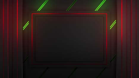 Abstract Geometric Background with Red and Green Light