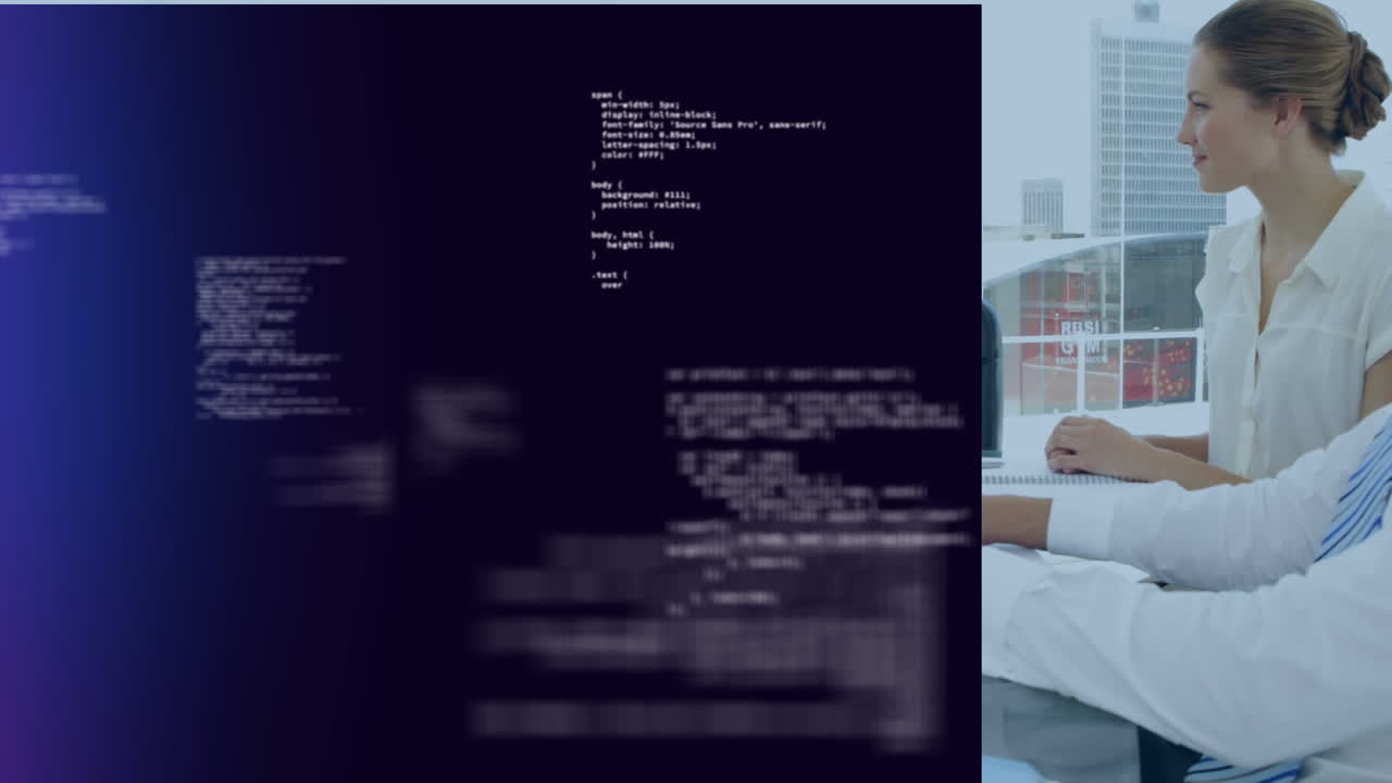 Animation of data processing over diverse business people