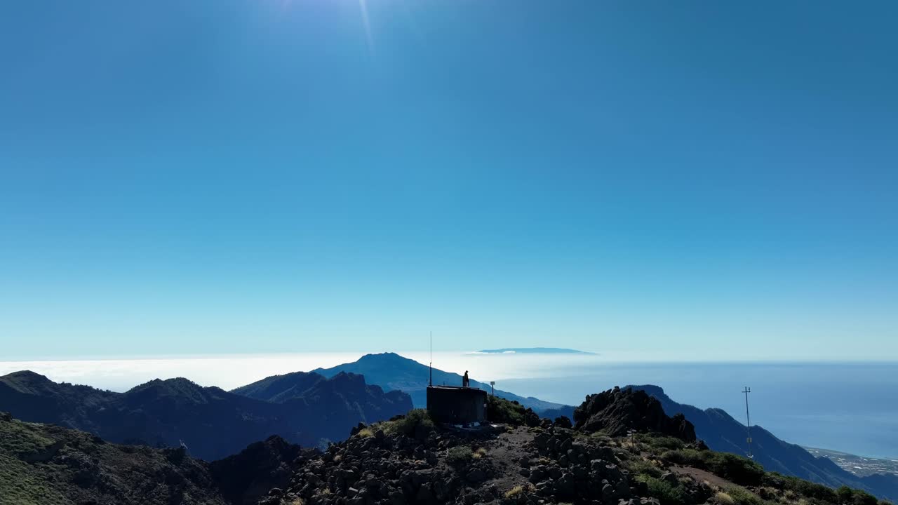 Aerial drone view of the landscape of La Palma, Canary Islands, Spain