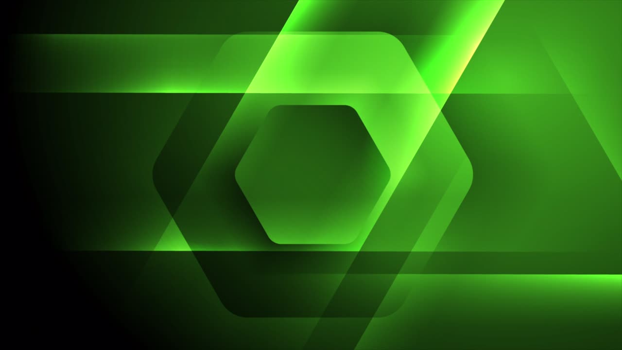 Fondo de movimiento futurista abstracto de alta tecnología con líneas brillantes y hexágonos