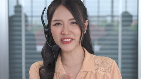 video call camera view of businesswoman talks actively in videoconference