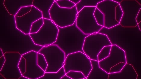 patrón de hexágonos de neón rosa en filas