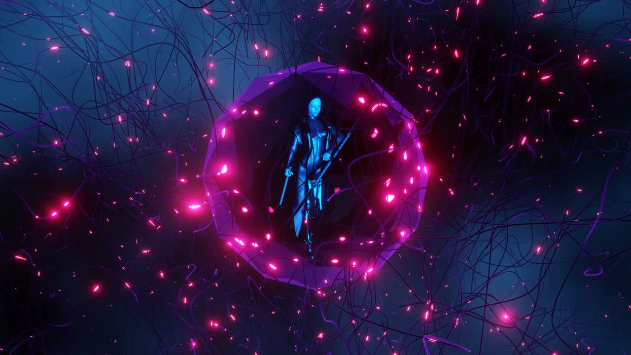 guerreros fantásticos en las esferas de vidrio.