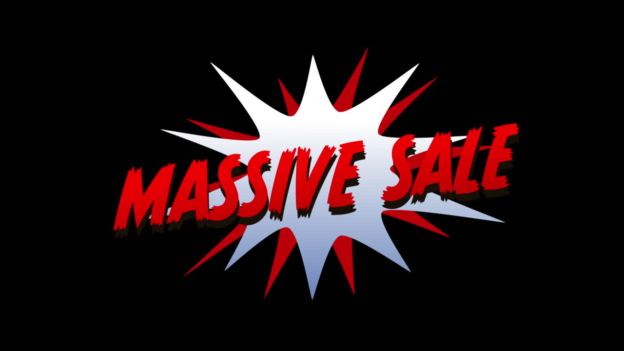 만화 스타일 폭발의 대규모 판매 텍스트