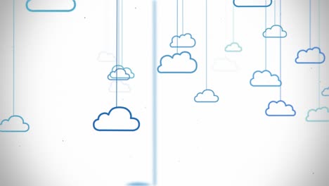 grupo de símbolos de nubes abstractas animación